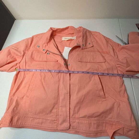 TREASURE & BOND Stand Collar Cotton Twill Jacket In Peach LARGE - Picture 5 of 5